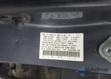 2013 Honda Accord Lx from USA, damaged, VIN 1HGCR2F36DA078333